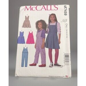 MCCALLS PATTERN 7459  JUMPERS OVERALLS  GIRLS SIZES 7 - 14 UNCUT